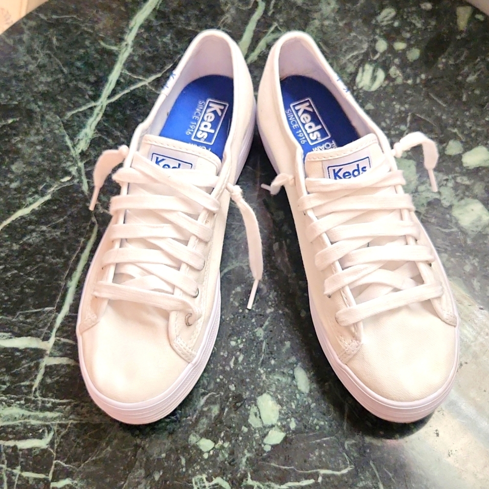 Keds, white sneakers,  size 7